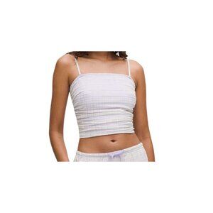 Lululemon Seersucker Check Strappy Tank XL Sweat-Wicking Quick-Dry Waist Length